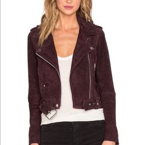 Blank NYC Women's Suede Leather Jacket - Deep Burgundy